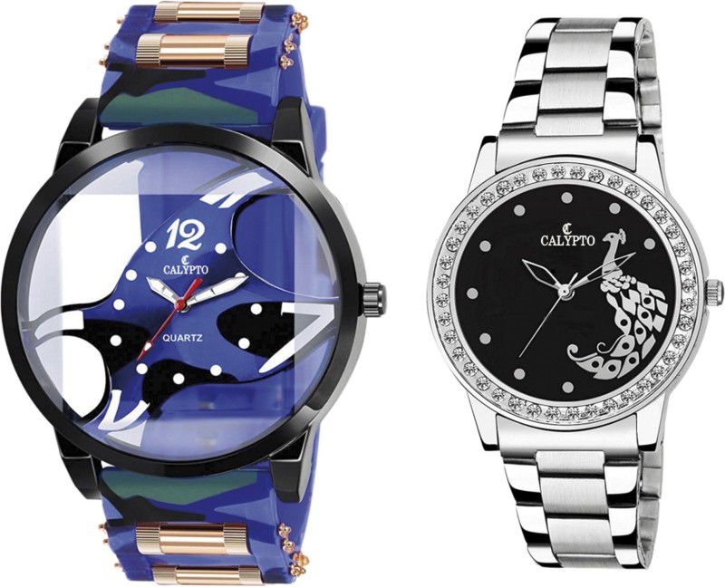 Combo of 2 Cool Design Dials with Transparent Theme Wrist Watch for Boys & Girls Analog Watch - For Couple ST-89+102