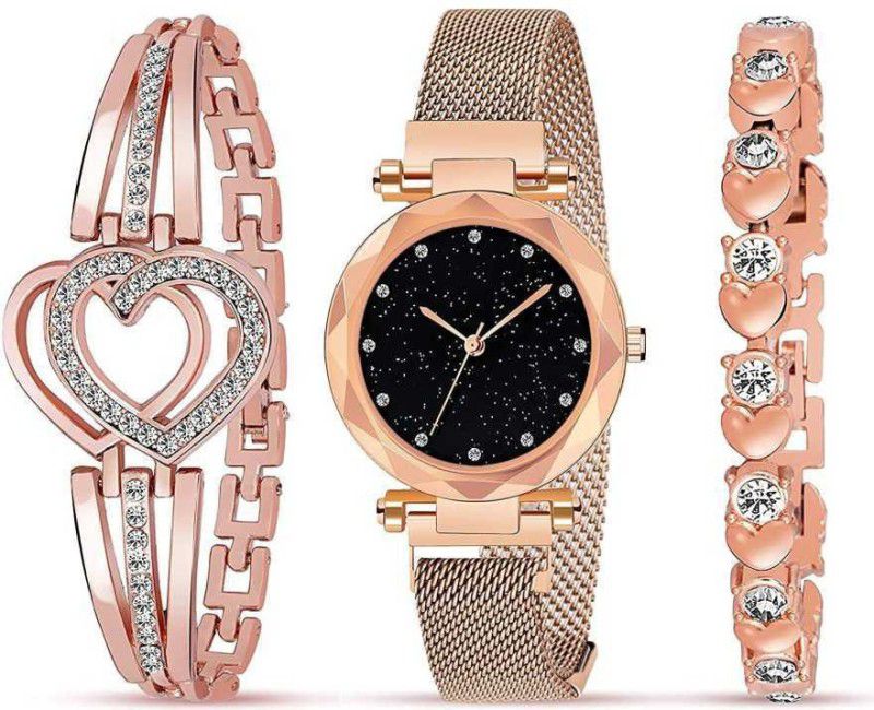 Analog Watch - For Women MWWCOMBO PACK OF 3- ROSE GOLD WITH 2 BRACELET
