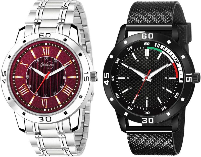 Analog Watch - For Men New 079125 Unique 2 Different Type stylish Looking Combo Pack 02 Watch