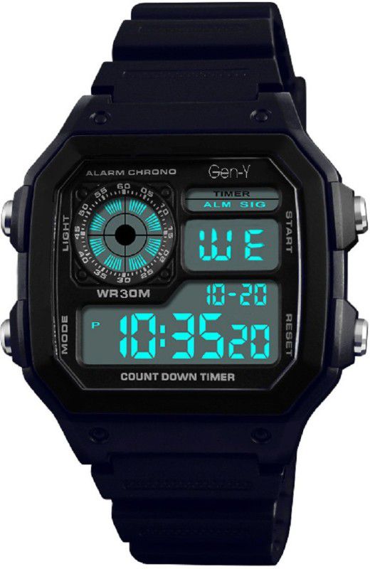 Digital Watch - For Men GYD-3 Navy Blue Water Resistant Small Square Dial