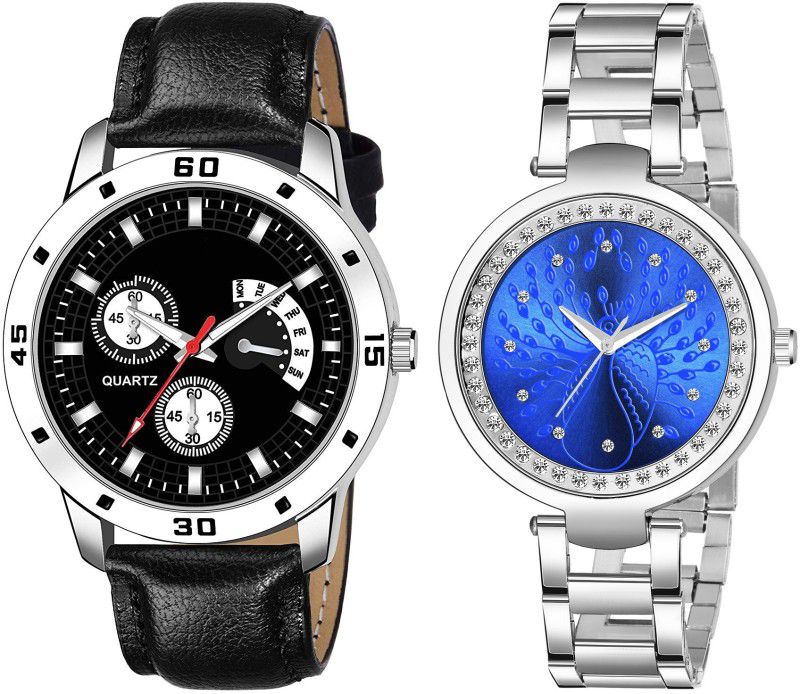 Analog Watch - For Men & Women E-434|Pack of 2 New Couple Combo New Sleek Look