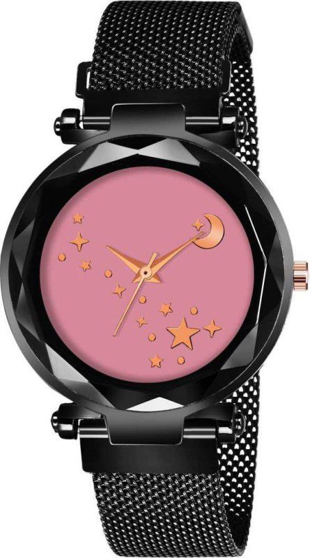 Bracelet Stylish Analog Watch - For Girls Luxury Mesh Magnet Buckle Starry sky Quartz Watches For girls Fashion Clock
