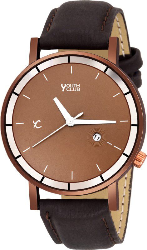 New Exclusive Date Functioning With Brown Strap Analog Watch - For Men DATE-COFEE
