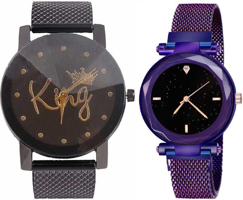 Analog Watch - For Couple KING Luxury Mesh Magnet Buckle Starry sky Quartz Watches