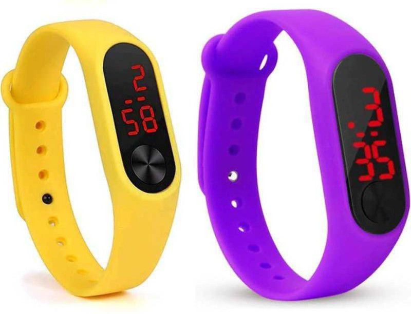 Stylish Professional Digital Watch - For Boys & Girls m2 Yellow-Purple color digital watch for boys, digital watch for girls