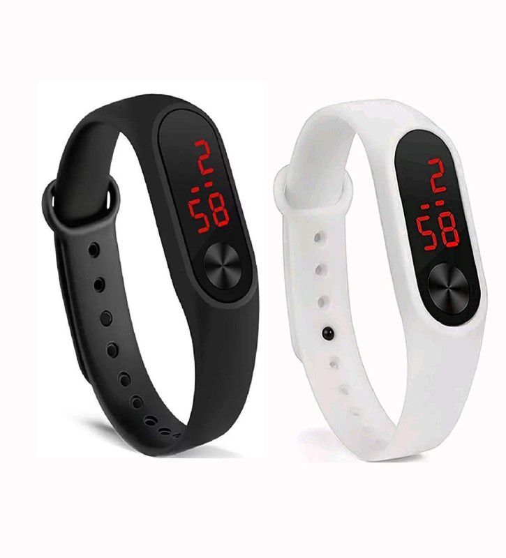 Stylish Professional Digital Watch - For Boys & Girls m2 White-Black color digital watch for boys, digital watch for girls