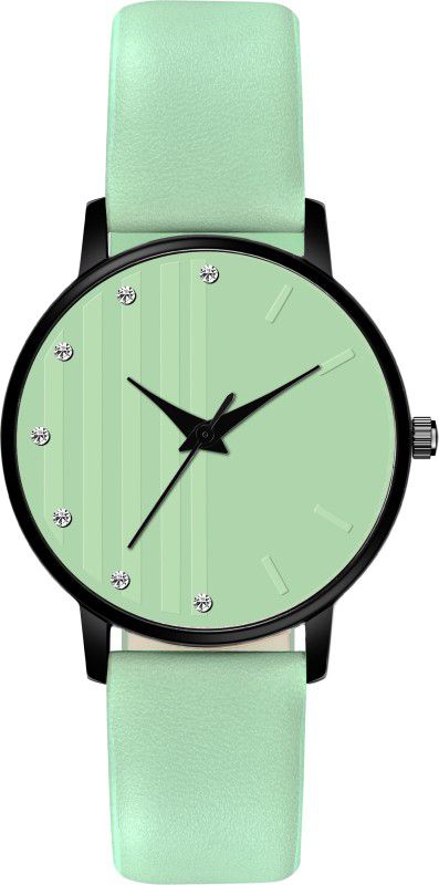 Stylish Formal Casual Wear Branded Wrist Green Dial Classy Look Analog Watch Analog Watch - For Women Woman Stylish Classy Look Branded Premium Quality Leather Belt Watch For Woman