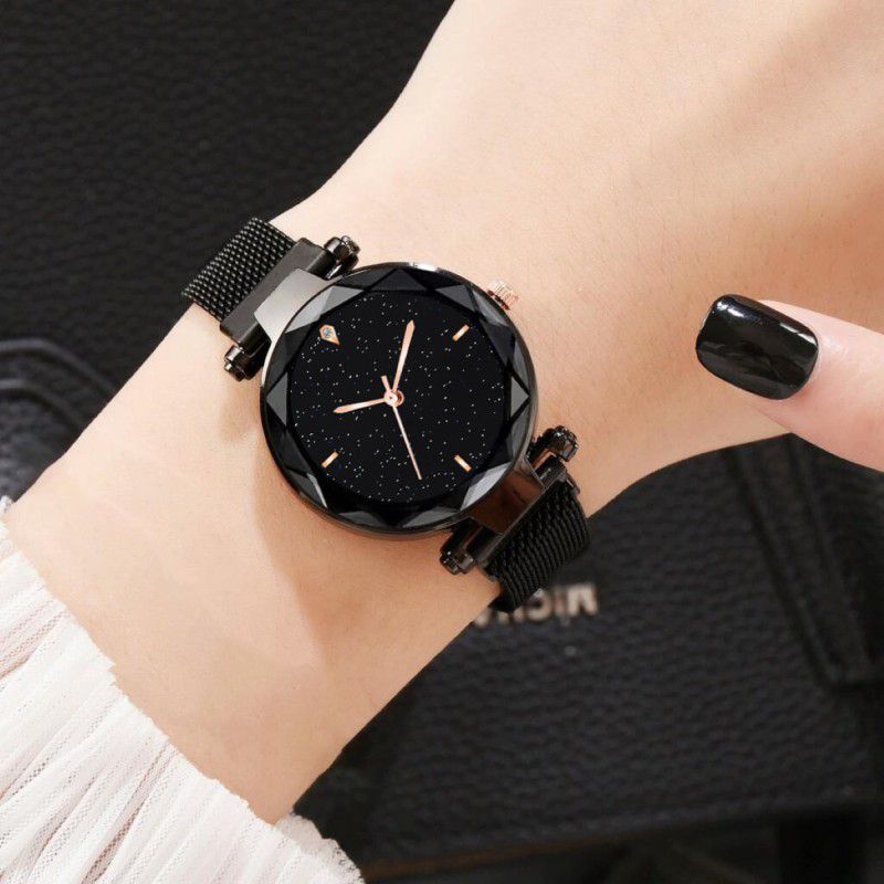 girls watches for women watches stylish branded new fashion design women watches Analog Watch - For Girls Atlantic Black Color 4 Point Magnet Watch