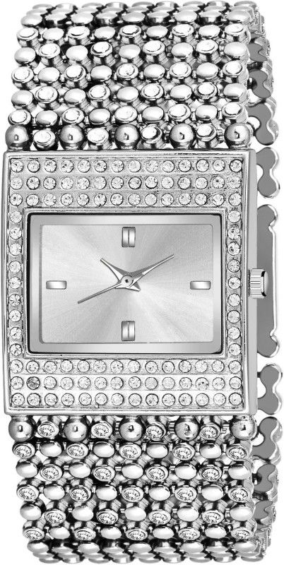 bracelet watches Analog Watch - For Girls wrist watches_618 SILVER JEWEL DIAMOND STUDDED BRACELET QYARTZ ANALOG WATCH FOR WOMEN