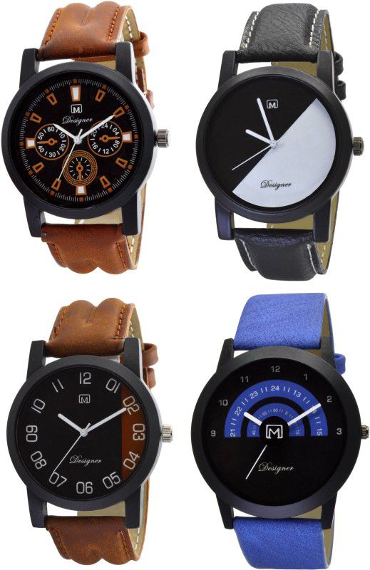 Analog Watch - For Men Analogue Combo pack of 4 Multicolor Dial Watch for Boys & mens Om-172
