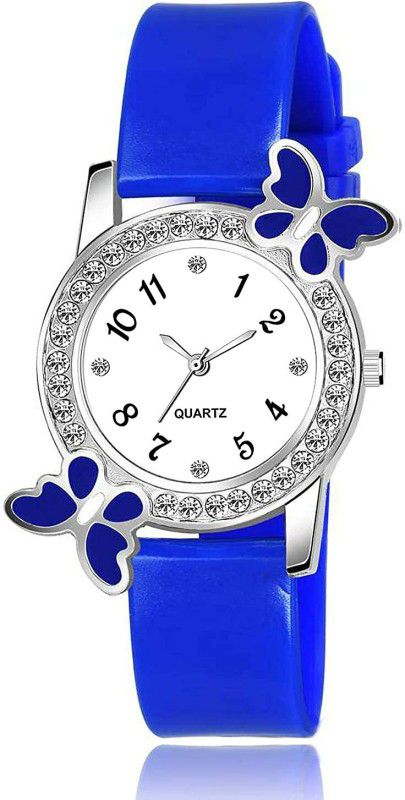 REGARDS FASHION SILICON WOMEN WATCH SIMPLE LADIES QUARTZ WIRSTWATCH FOR FEMALE Analog Watch - For Girls ATTRACTIVE ANALOGUES COLOR BLUE STRAP SILICONE BELT DIAMOND STUDDED LUXURY