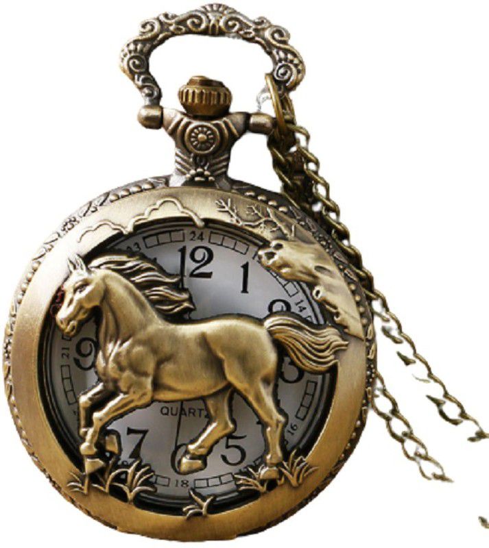 lullbee Horse Pocket Chain Watch PoCWH01 Bronze Metal Pocket Watch Chain