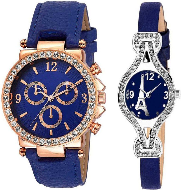 BEAUTIFUL LOOK Analog Watch - For Girls Abx4058-BL Blue High Class Stone Studded Analog Watch