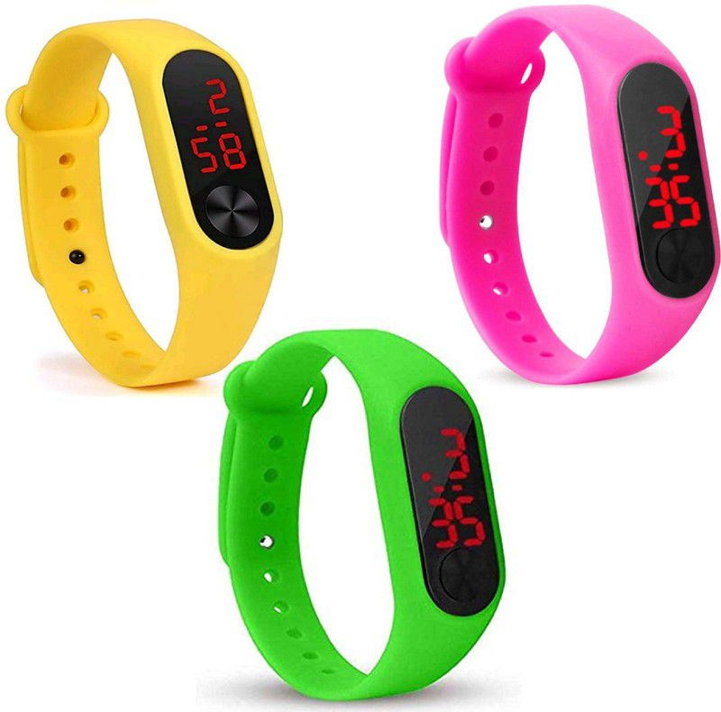 Stylish Professional Watches Digital Watch - For Boys & Girls New M2 Yellow-Green-Pink Digital Watch for Boys,Digital Watch for Girls