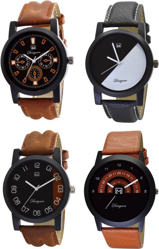 Analog Watch - For Men Analogue Combo pack of 4 Multicolor Dial Watch for Boys & mens Om-171