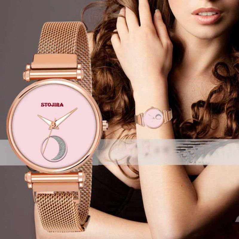 Best New Collection Stylish Beautiful Design Fashion wrist Watch For women Analog Watch - For Women Latest new pink Dial Luxury Mesh Magnet Buckle Analogue Watches For girls