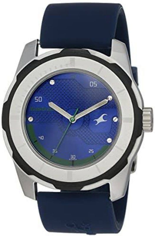 Rugged silicon strap3099sp05Stylish Analog Watch - For Men Blue Dial Trend