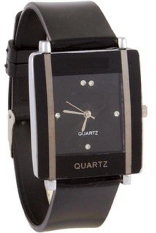 OE23 Analog Watch - For Women Elegant stylish Black dial rectangular watch with Black strap for Girls and Women.