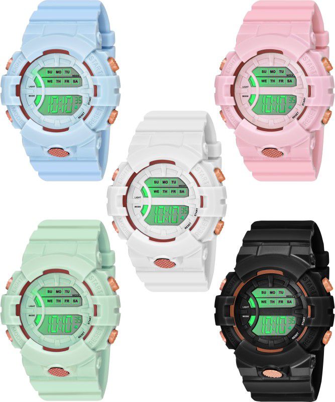 Digital Watch - For Men & Women Pack Of 5 Smart look Latest trending sport watch for boys girls women men