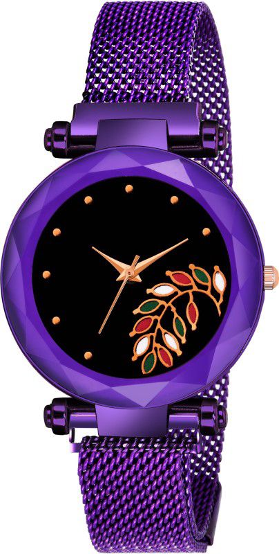 Analog Watch - For Girls M217-New Trading Purple Luxury Magnetic Belt Woman