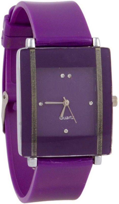 Analog Watch - For Girls Purple square shape simple and professional