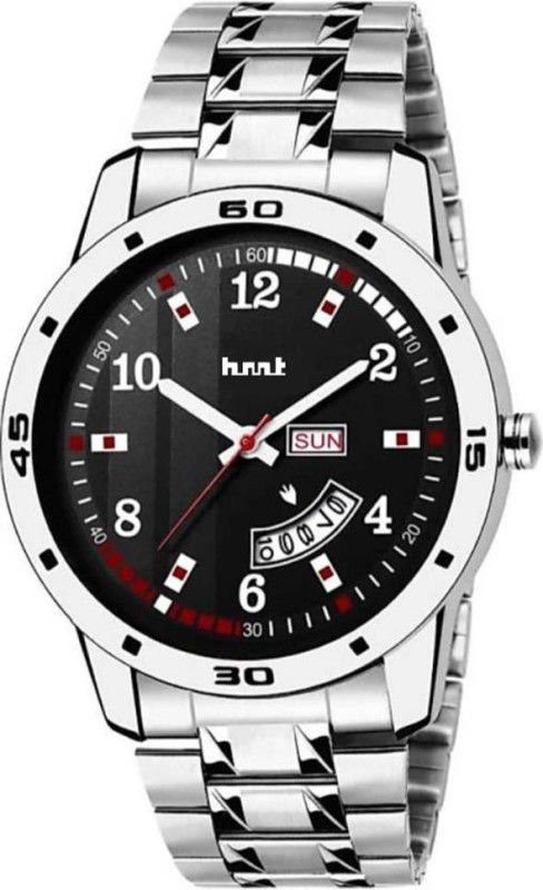 H-0013 Latest Day & Date Genuine Silver Plated 1-Year Warranty Analog Watch - For Men H-0013