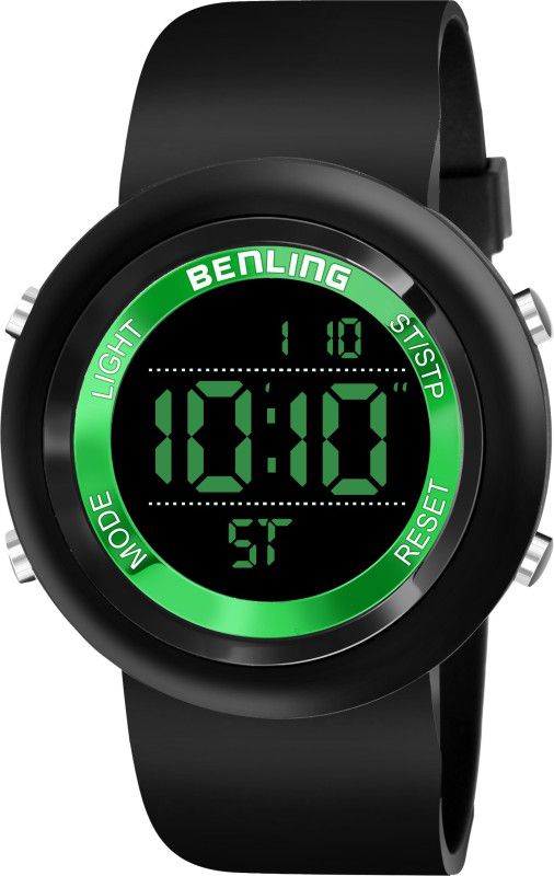 BL-1013-DTL-GRN-BLK Digital Watch - For Men BL-1013-DTL-GRN-BLK Shiny Hands Latest Trending Fashionable Silicon Digital Watch For Men