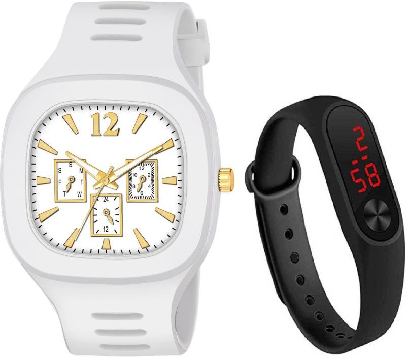 A New Heavy Look Branded & Digital Electronic LED & White Analog Watch Combo Analog-Digital Watch - For Boys YKX-8625