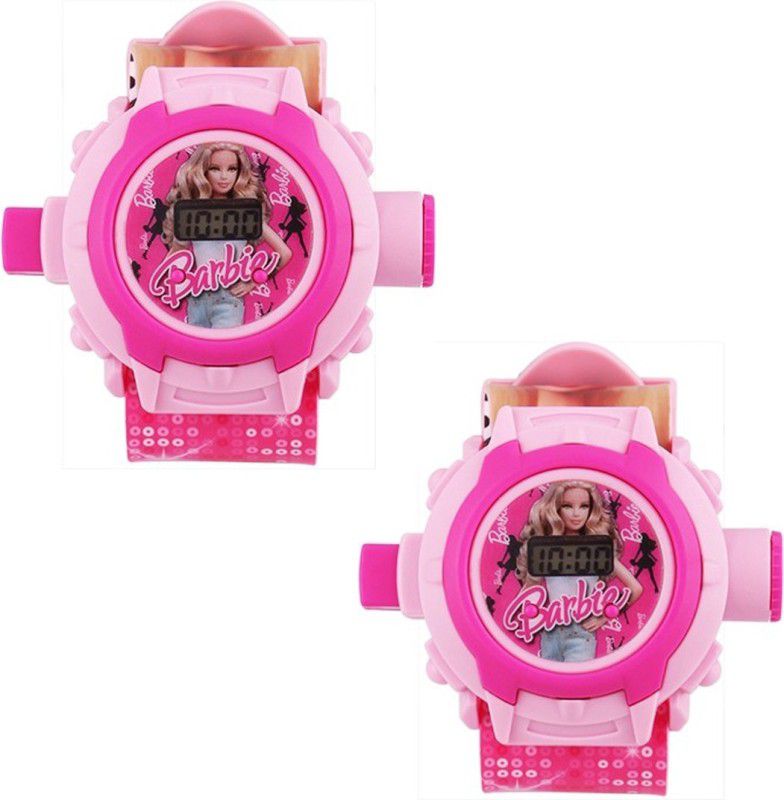 Digital Watch - For Boys & Girls 24-Images Digital Display Projector Cartoon Watch for Kids Set of - 2