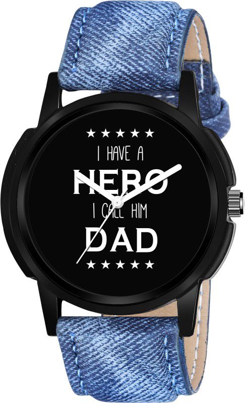 Analog Watch - For Boys blue leather belt watch i have a hero i call him dad watch for men women and couple Analog Watch - For Boys & Girls