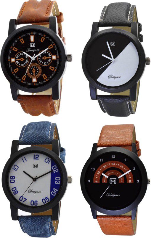 Analog Watch - For Men Analogue Slim Combo pack of 4 Multicolor Watch for Boys & mens Om-200