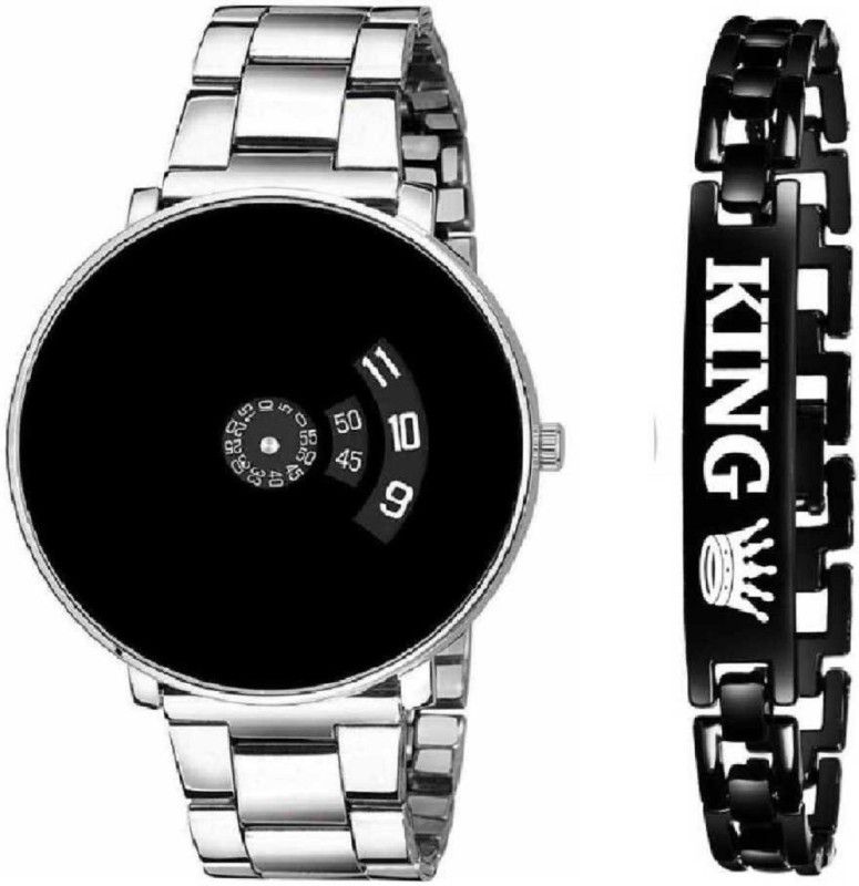 New Black Dial Stainless Still Strap For Couple And Boys And Girls Analog Digital Watch - For Girls Men's Steel Chain YT20 Silver Black New Stylis Men's All New looks Sports Design Steel Chain Analog Watch - For Men Analog Analog Watch - For Boys