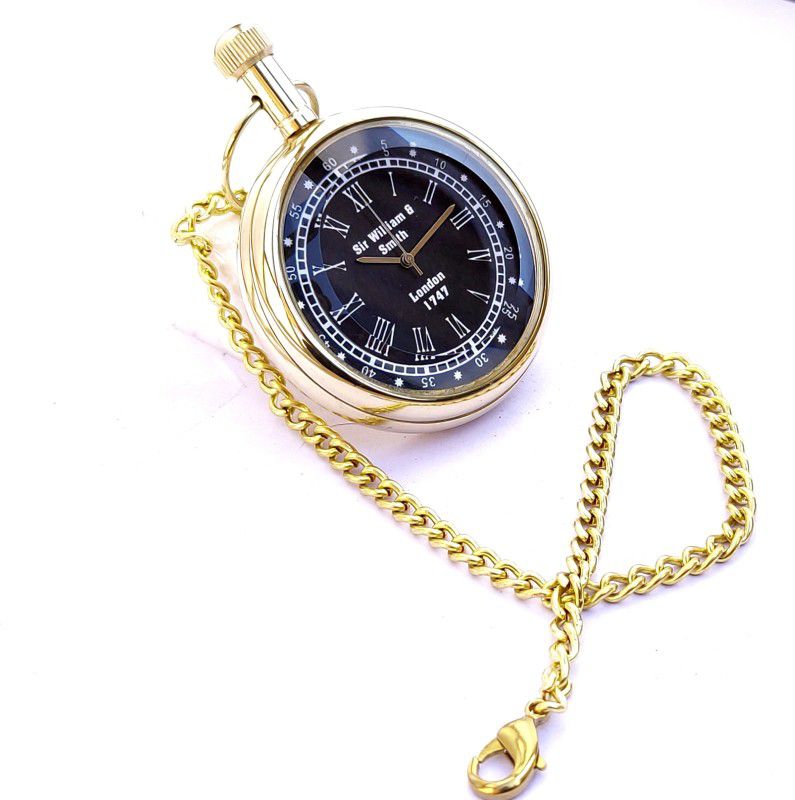 k.v handicrafts Replica Antique Sir Williams & Smith London-1747 Dial - Indian Look Gandhi Watch / Pocket Watch with Long Chain By- K V Handicraft KVH-0088 Brass Finish Brass Pocket Watch Chain