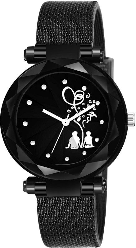 Valentine Special Analog Watch - For Girls Women's And Girls Stylish Couple Dial Analog All Black