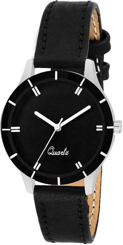Analog Watch - For Women Simple designer Black Leather and dial watch for women and girls-VF