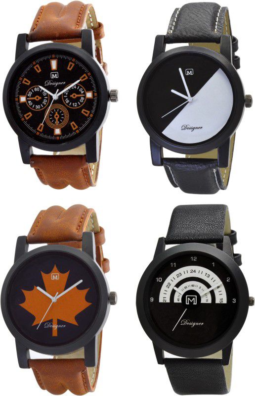 Analog Watch - For Men Analogue Combo pack of 4 Multicolor Dial Watch for Boys & mens Om-140