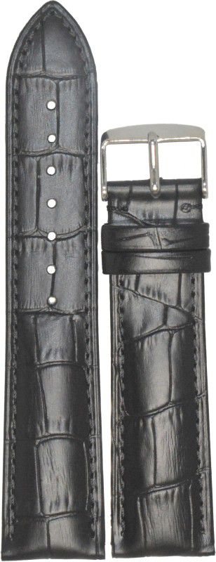 KOLET Croco Half Padded F147 20 mm Genuine Leather Watch Strap  (Black)