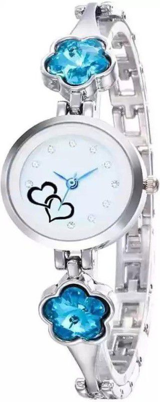 Analog Watch - For Girls Analogue girls Watch (White Dial Silver Colored Strap