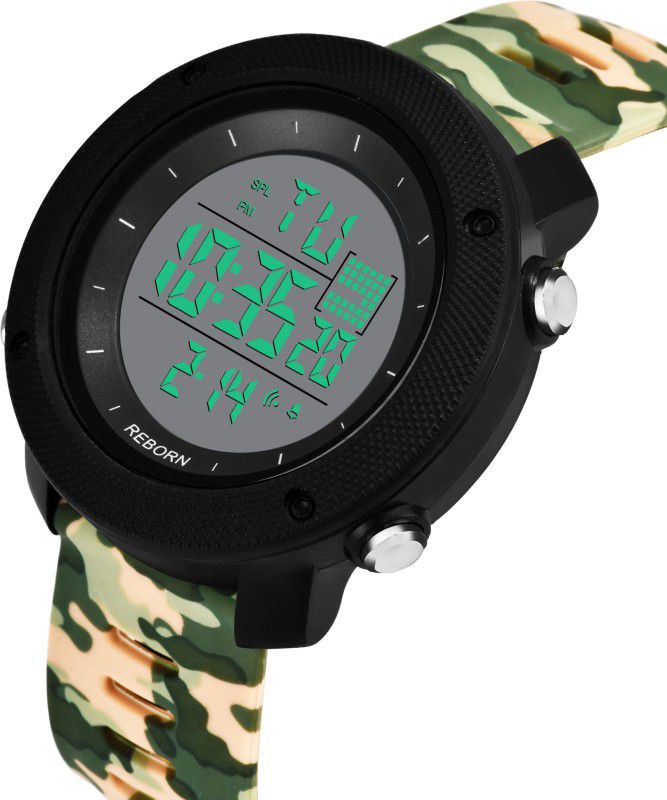 9064 ARMY CREAM Time,Date,Alarm,Stop Watch,Digital Black Dial Waterproof Digital Watch - For Men