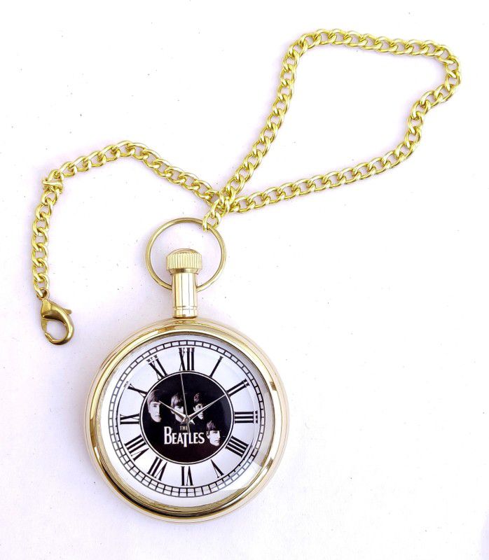 k.v handicrafts Replica Antique The Beatles Dial - Indian Look Gandhi Watch / Pocket Watch with Long Chain By- K V Handicraft KVH-0089 Brass Finish Brass Pocket Watch Chain