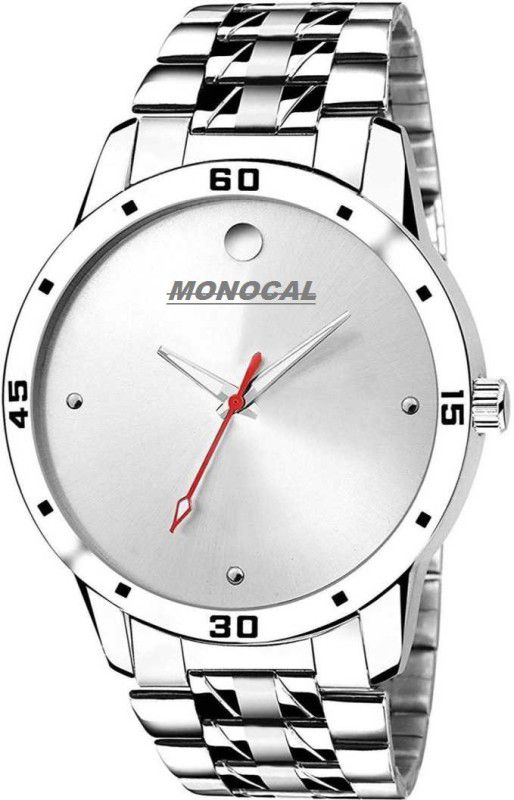 Analog Watch - For Men WHITE PLAIN PROFESSIONAL DIAL SILVER CHAIN METAL BELT UNIQUE DIAL DESIGNER WRIST WATCH MEN NEW ARRIVAL FAST SELLING TRACK DESIGNER RDOTTED DESIGNER ROYAL LOOK WATCH FOR FESTIVAL _PARTY_PROFESSIONAL WEAR WATCH