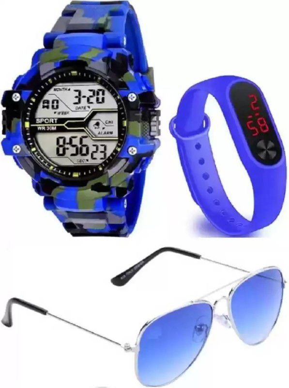 Regards True Best Return Gift Hot Fasted Selling Premium Quality Festival Gift Digital Watch - For Boys & Girls Branded 2022Just Smile:) Wonderful Combo Set Of Three Watch Led Sunglasses