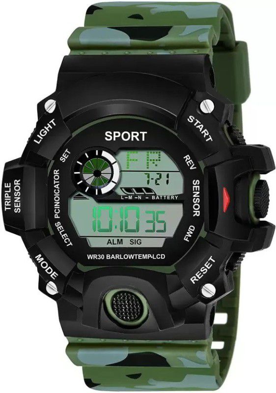 Digital Sports Watch for Men's Kids Watch for Boys Watch for Men Digital Watch Digital Watch - For Men Brand A Digital Watch With LED Shockproof Multi-Functional Automatic Army Watch