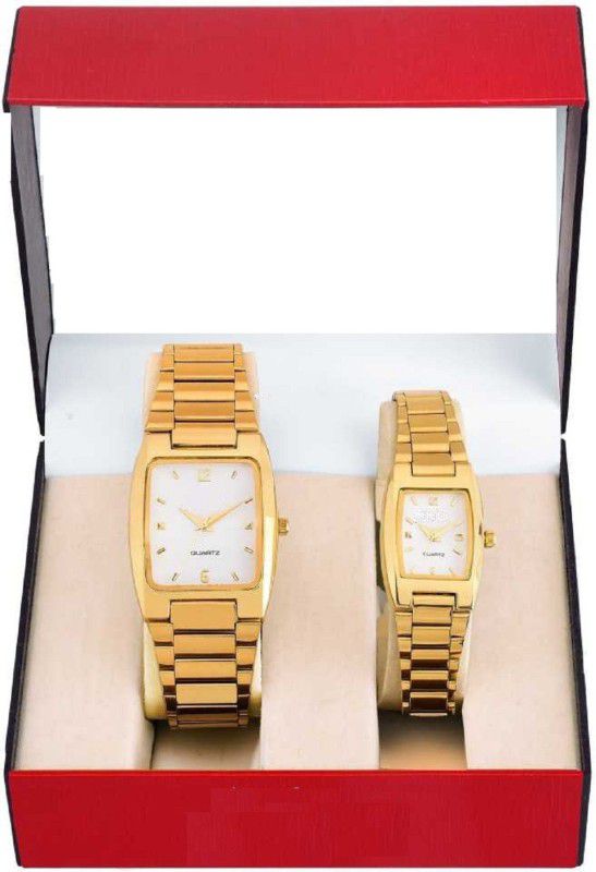 gold couple watches Analog Watch - For Couple Watches couple Combo gold Analog Watch