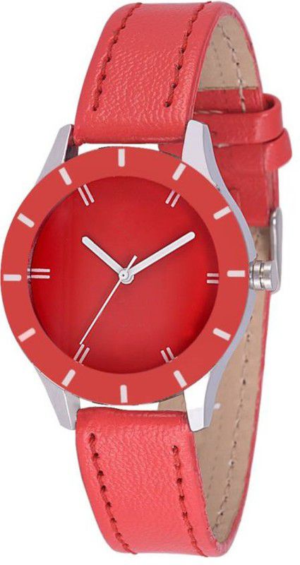 Analog Watch - For Women watches girls HOT New Look Fashionable Stylish red Leather strap
