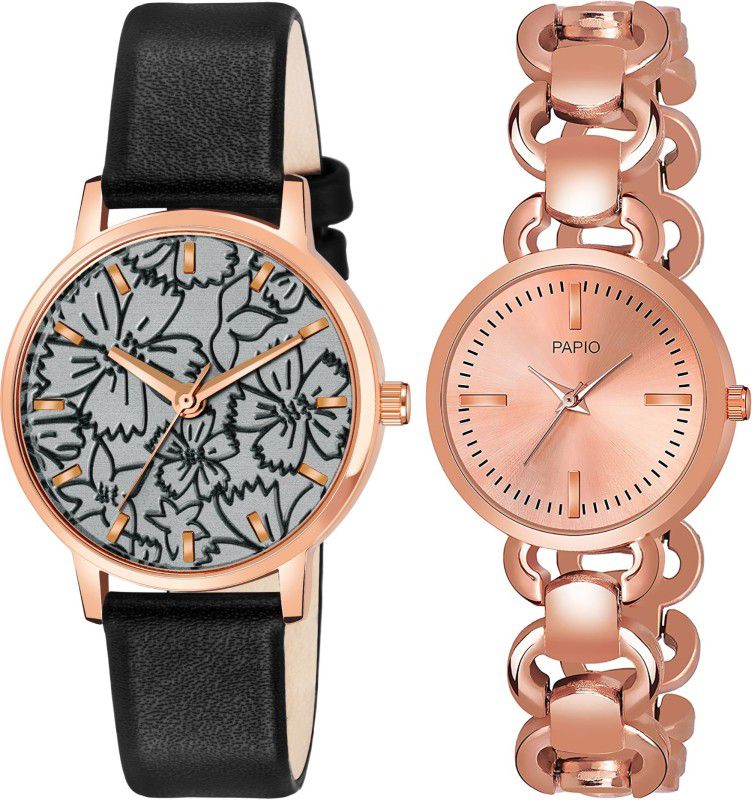 Black And Rose Gold Color Women Watch Analog Watch - For Girls PWC18