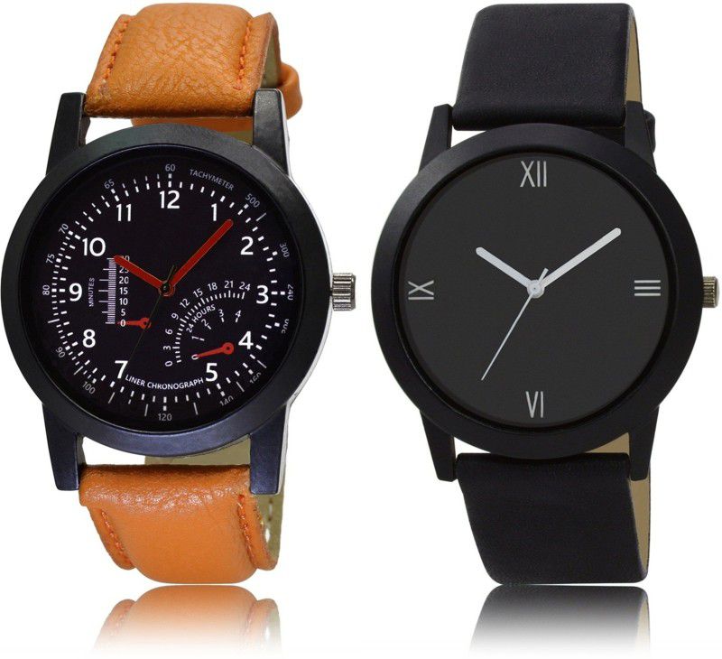 Analog Watch - For Men pack of 2 analogue new unique multicolor&black dial watches for man & boy's