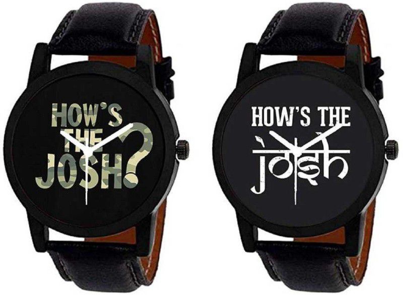 Analog Watch - For Boys Combo 2 HOW'S THE JOSH Print Dial Analog Men