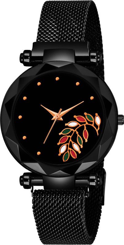 Analog Watch - For Girls M217-New Trading Black Luxury Magnetic Belt Woman