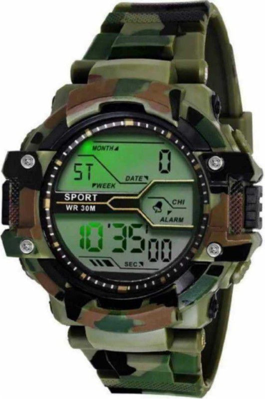 NEW ATTRACTIVE SPORTY Digital Watch - For Men AD-CH 012 NEW SPORT LOOK GREEN ARMY